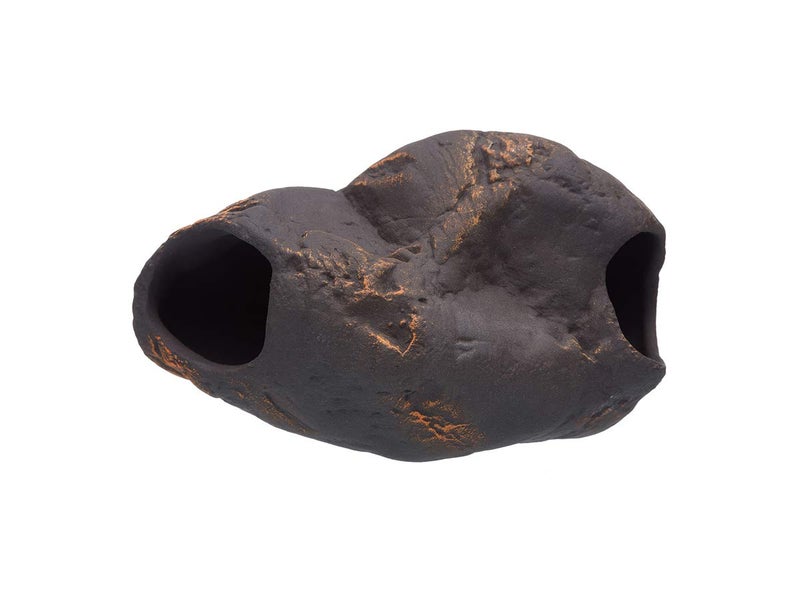 Plecoceramics Cichlid Stone Decoration - Aquarium cave for Cichlids, Betta, Small Fish - Fish Tank Hideway Decor - Betta Toys Hideout Stones House (Magma Stone Small) - Image 1